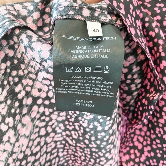 ALESSANDRA RICH Silk Asymmetrical Ruffle Evening Formal Dress - Picture 2 of 14